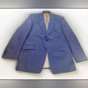 Vintage Alexandre London Blazer 46R Blue Tweed Check Men's Sport Coat Suit